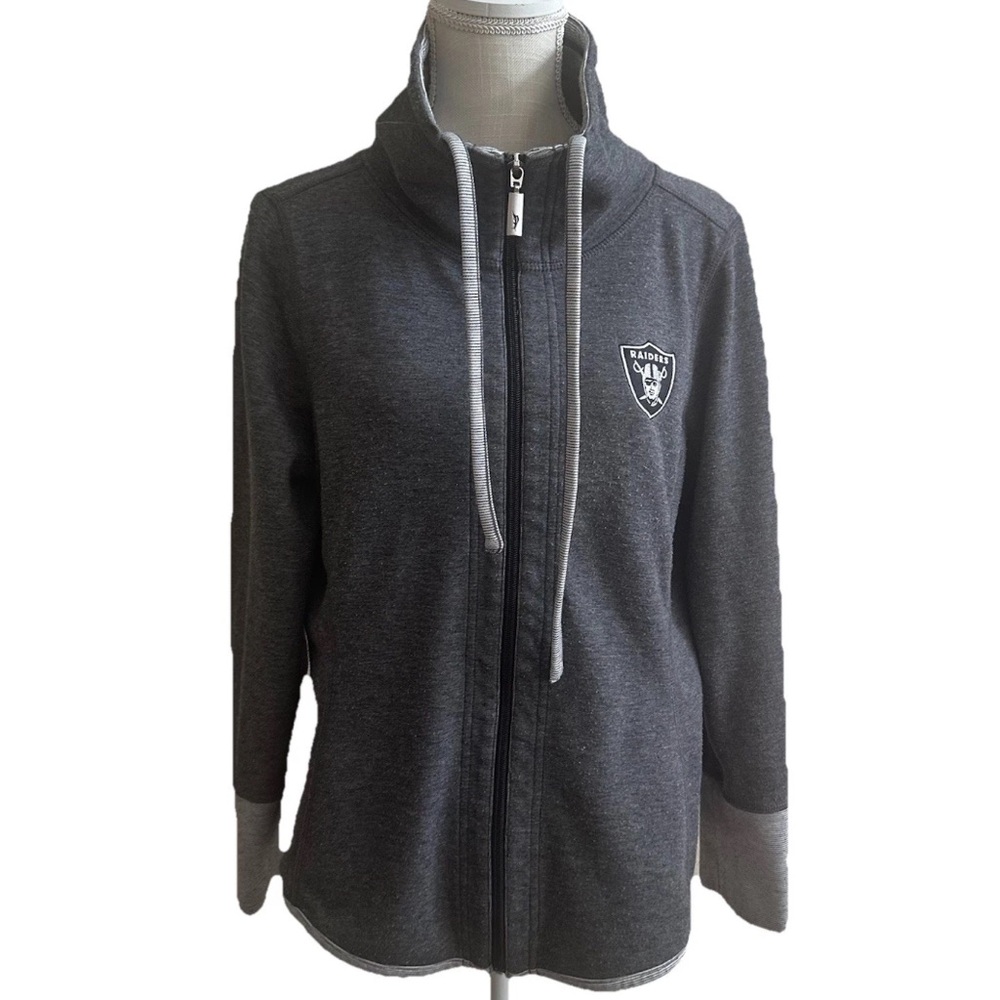 Tommy Bahama Raiders Jacket Sweatshirt Womens Size M Gray Zip Up